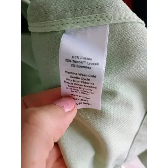 Talbots women's utility or chore jacket in a light mint green plus 2X coastal